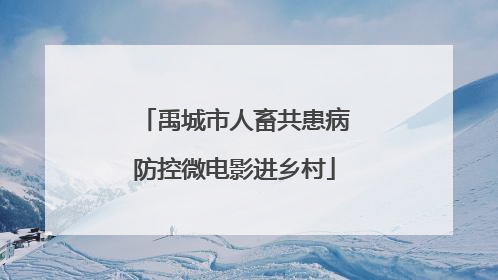 禹城市人畜共患病防控微电影进乡村